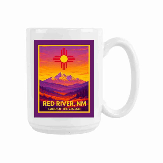 New Mexico Red River Valley Zia Sun V2 Ceramic Coffee Mug Tea Cup Fun Novelty Gift 15 oz 269613