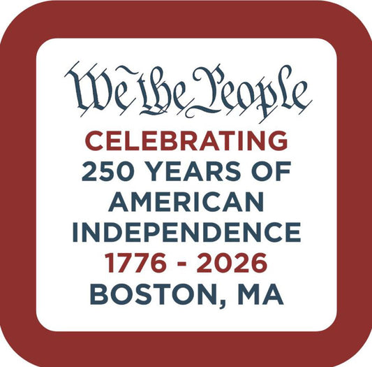 We The People 250th Anniversary Boston MA Premium Drink Coaster Resin With Cork Backing 269630