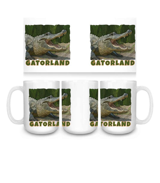 CUSTOM Gatorland Curtis Epperson Alligator Word Art Ceramic Coffee Mug 15 oz 269676