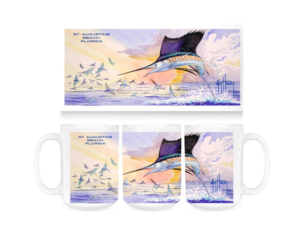 CUSTOM Guy Harvey Fly By St Augustine FL Ceramic Coffee Mug Tea Cup Fun Novelty Gift 15 oz 270006