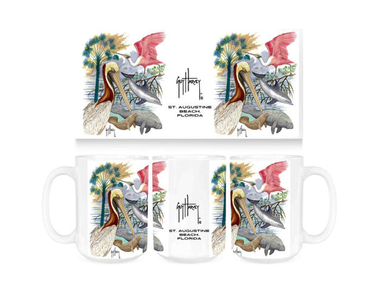 CUSTOM Guy Harvey Gulf Life St Augustine FL Ceramic Coffee Mug Tea Cup Fun Novelty Gift 15 oz 270007