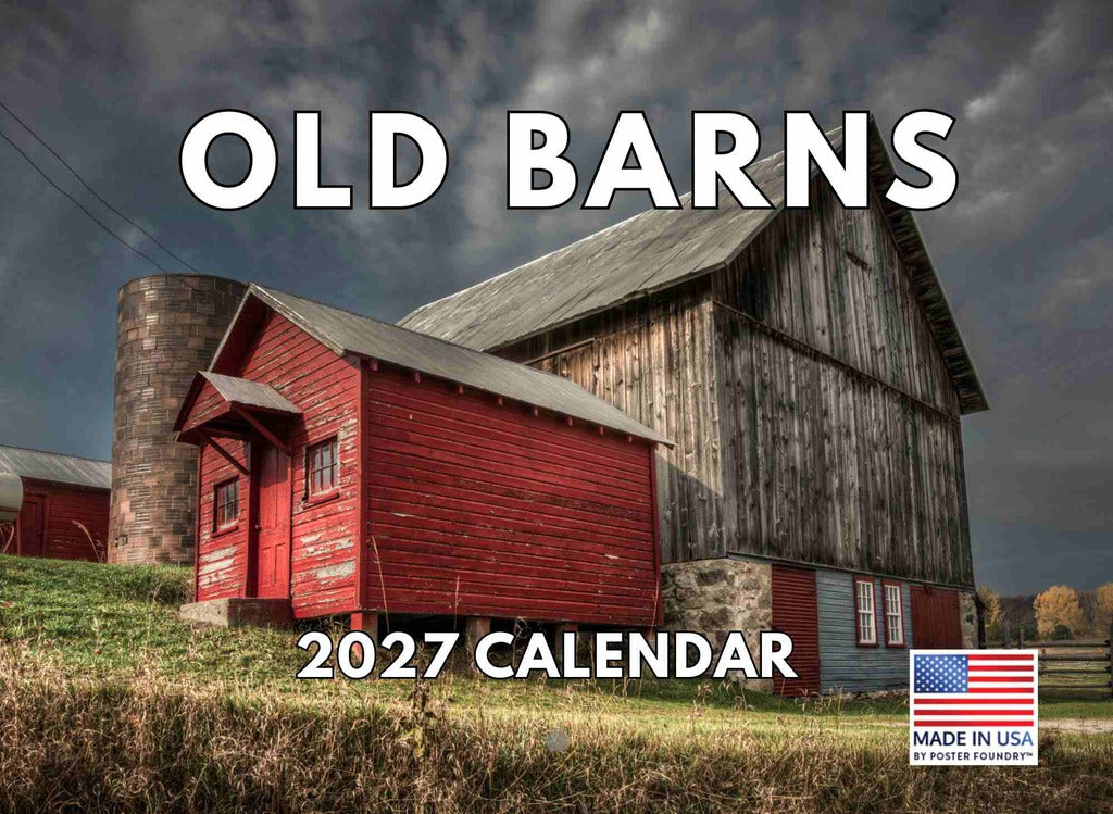 Old Barn Calendar 2027 Country Farm Monthly Wall Calender 12 Month | American Made In The USA 270140