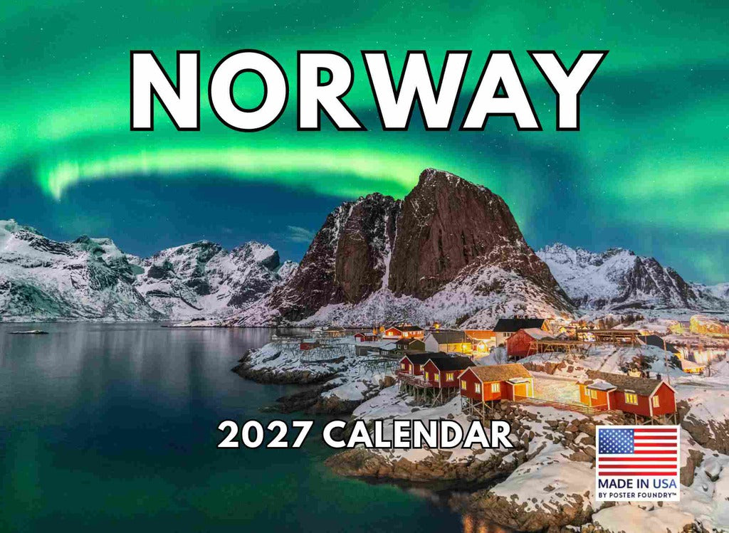Norway Calendar 2027 Norwegian Monthly Wall Calender 12 Month | American Made In The USA 270147