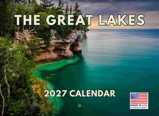 Great Lakes of Michigan Calendar 2027 Monthly Wall Calender 12 Month | American Made In The USA 270307