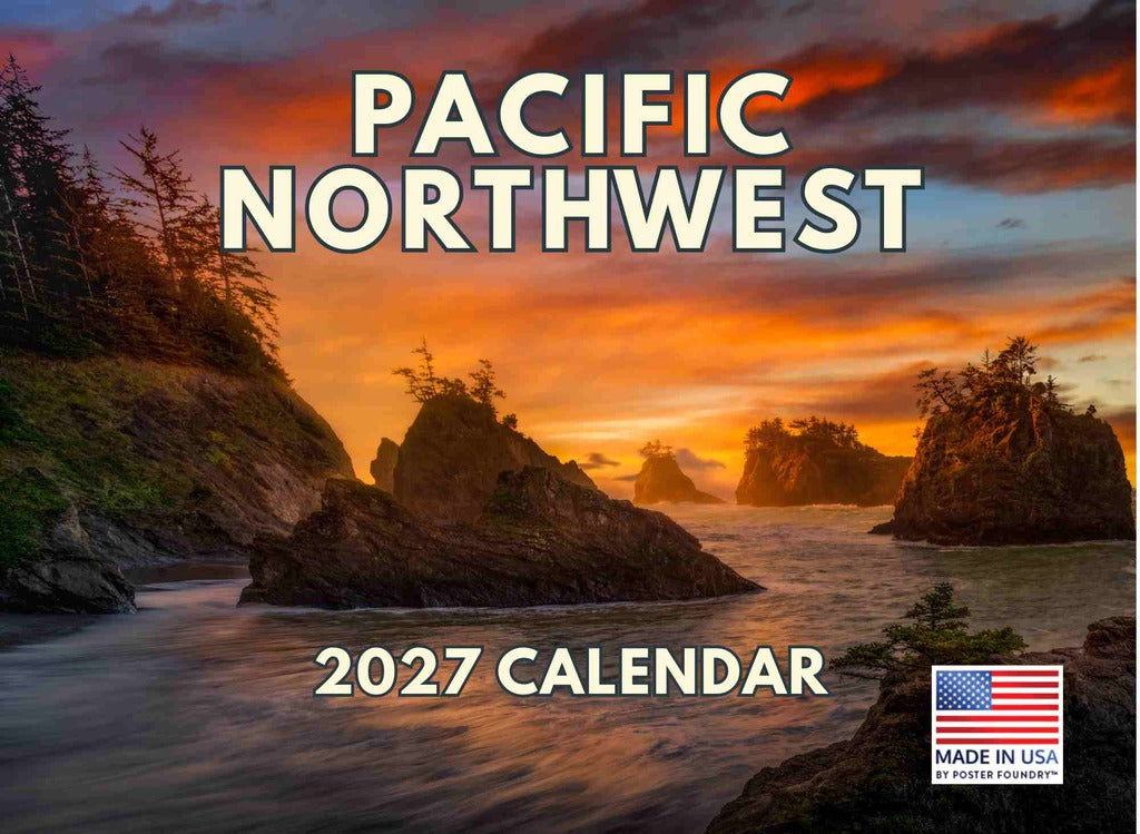 Pacific Northwest Calendar 2027 PNW Monthly Wall Calender 12 Month | American Made In The USA 270332