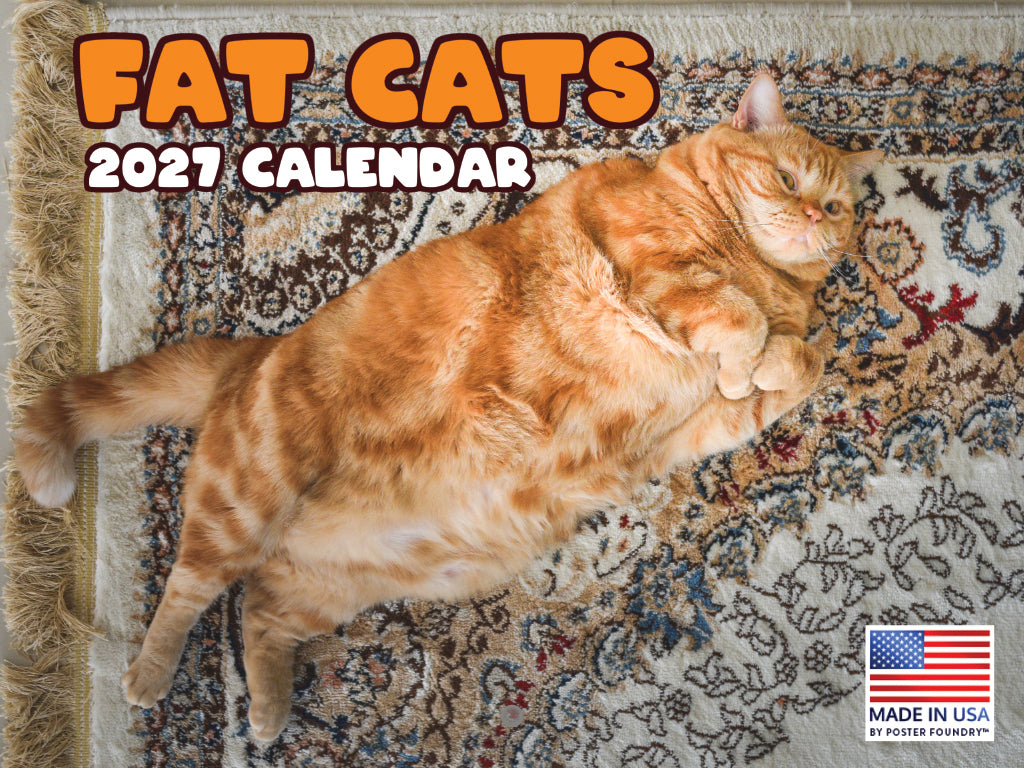 Fat Cat Calendar 2027 Monthly Wall Calender 12 Month 270357