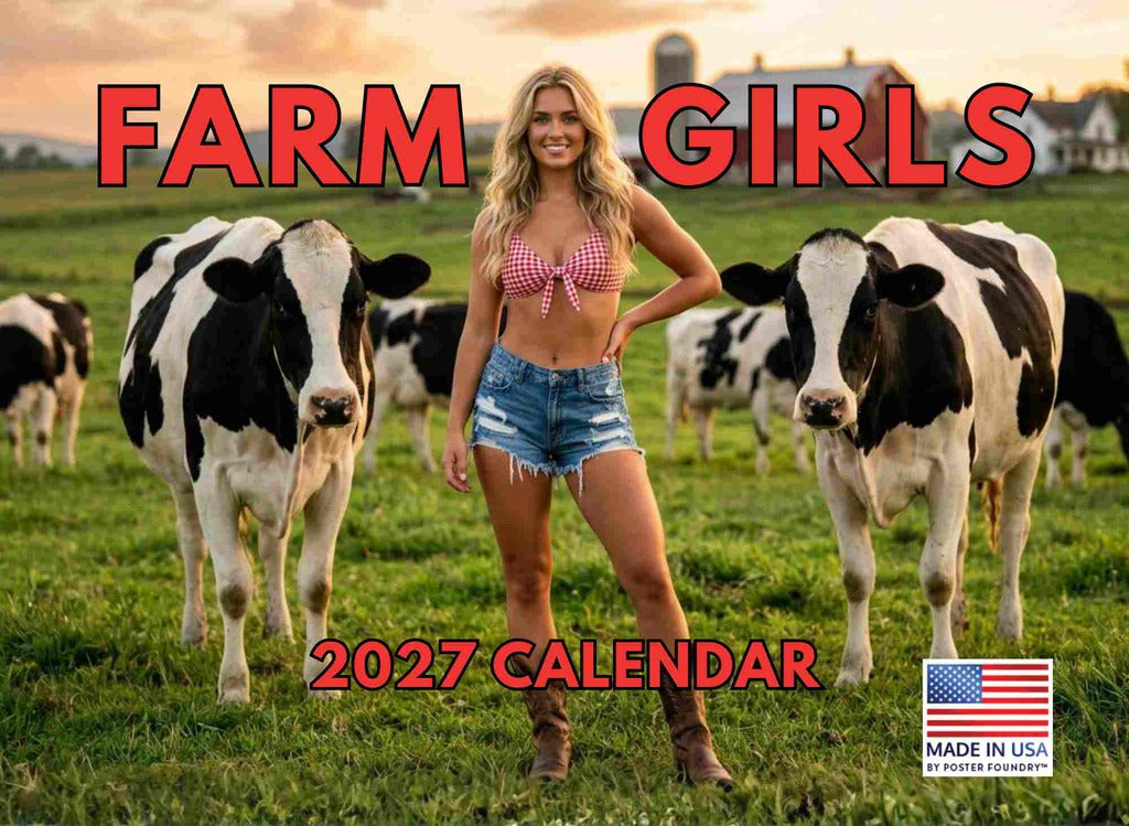 Sexy Farm Girl Calendar 2027 Monthly Wall Calender 12 Month | American Made In The USA 270365