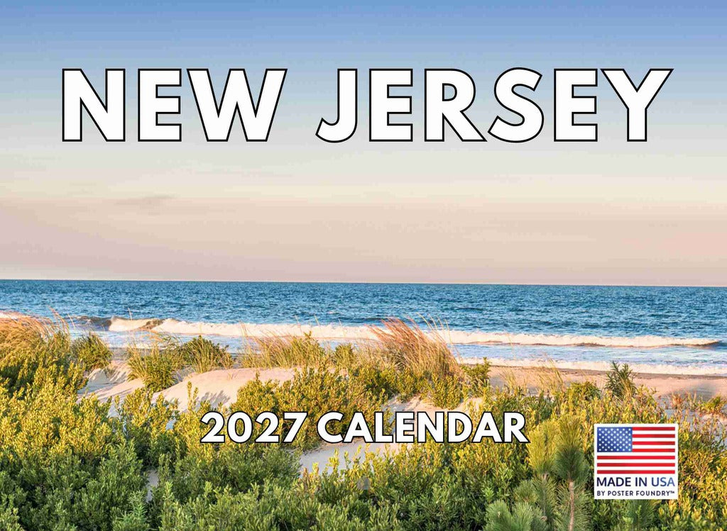 New Jersey Calendar 2027 Monthly Wall Calender 12 Month | American Made In The USA 270368