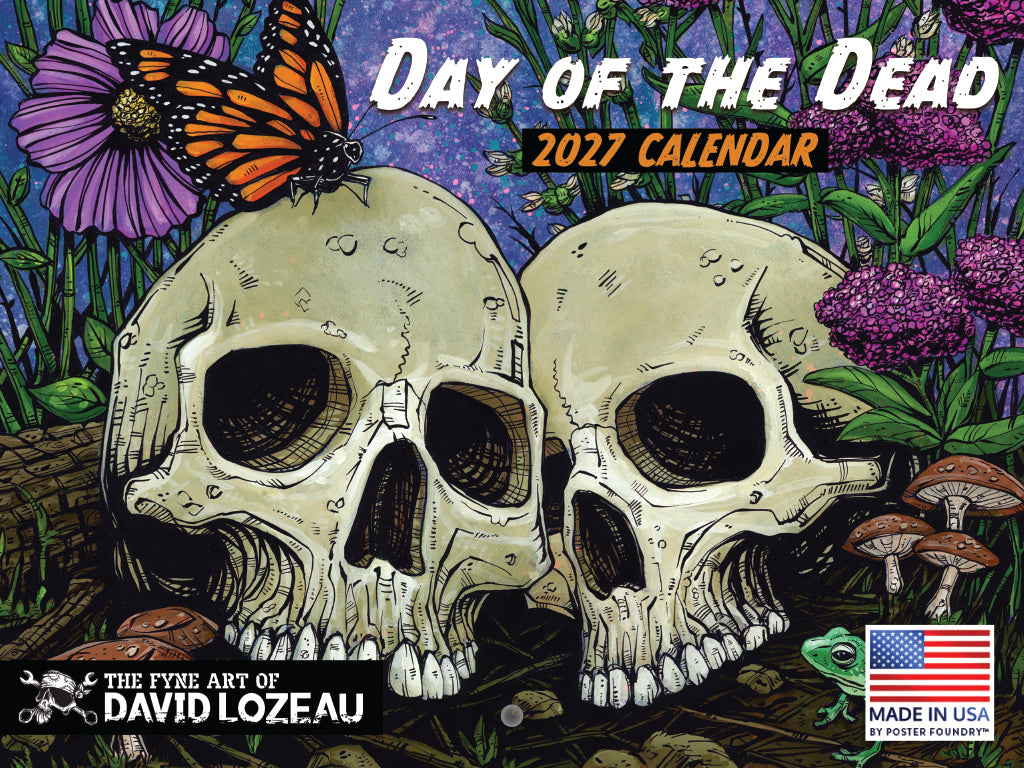 David Lozeau Day of the Dead Skull Calendar 2027 | American Made In The USA 270417