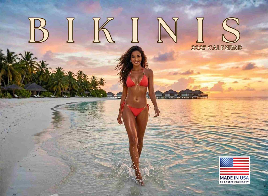 Bikini Calendar 2027 Wall Monthly Calender 12 Month | American Made In The USA 270463