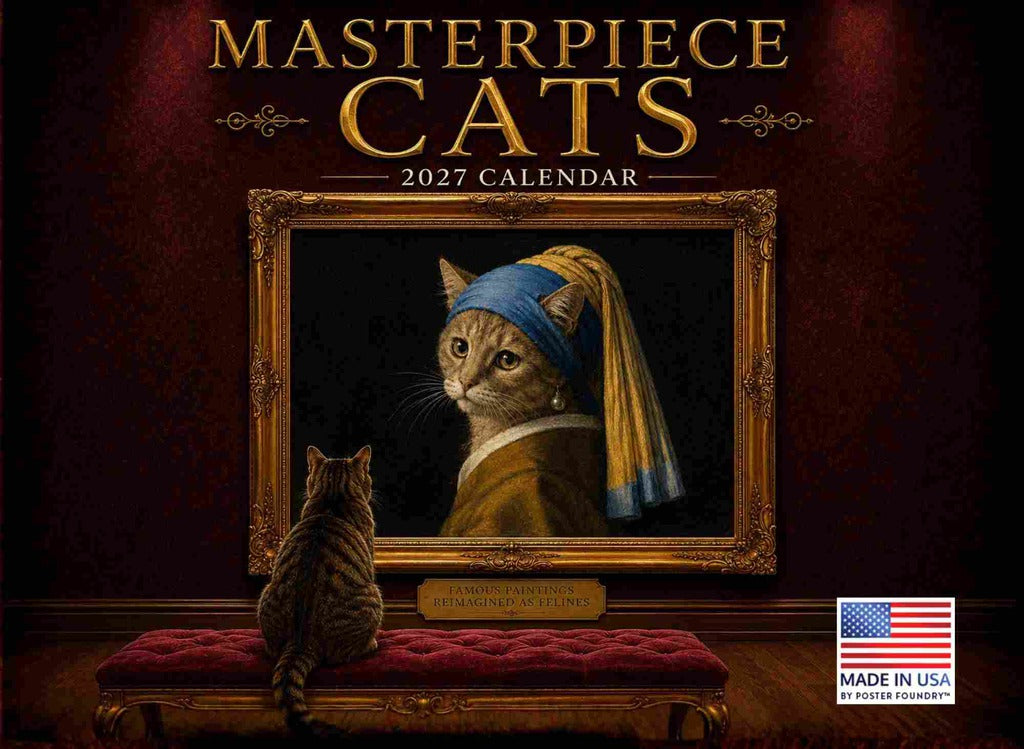 Art Masterpieces Cat Calendar 2027 Monthly Wall Calender 12 Month | American Made In The USA 270518