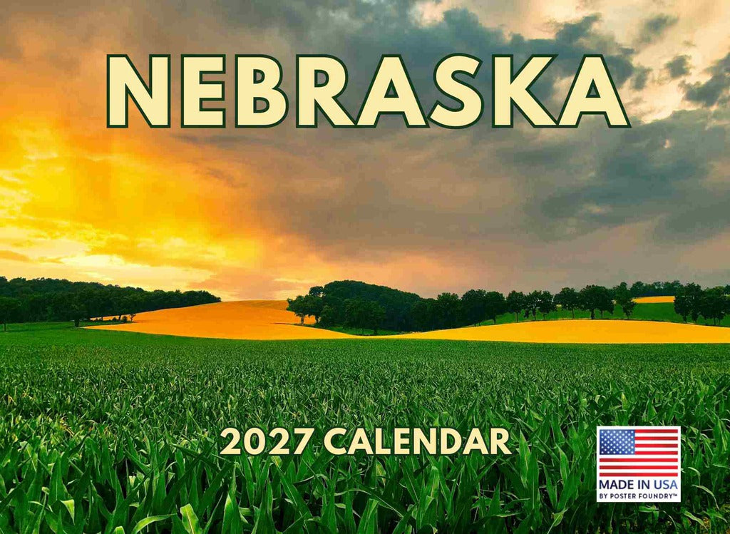 Nebraska Calendar 2027 Monthly Wall Calender 12 Month | American Made In The USA 270533