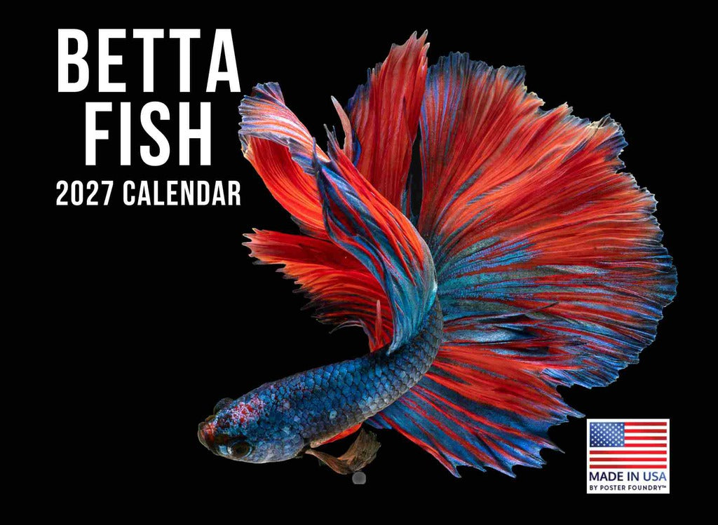 Betta Fish Calendar 2027 Monthly Wall Calender 12 Month | American Made In The USA 270670