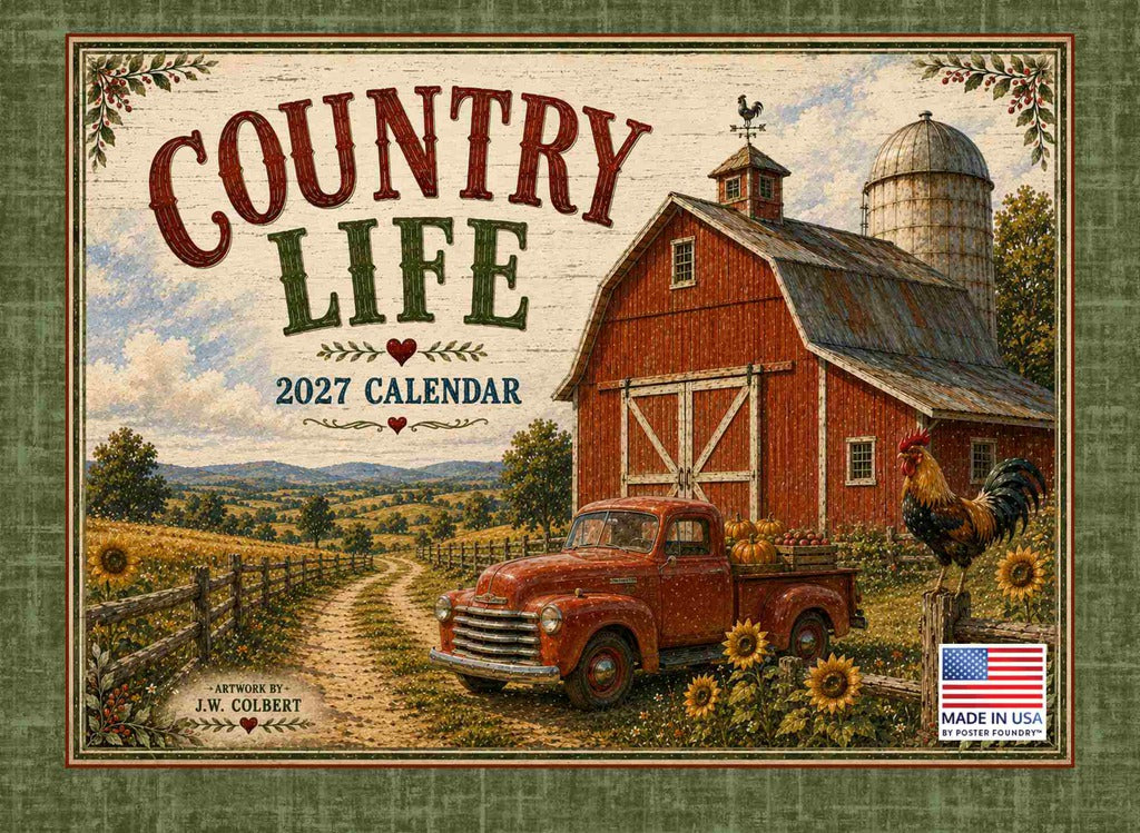 Country Life Calendar 2027 Monthly Wall Calender 12 Month | American Made In The USA 270706