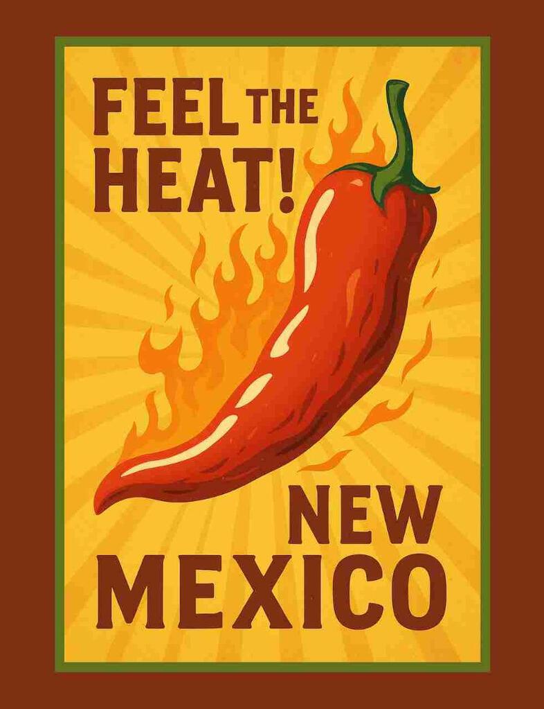 New Mexico Feel The Heat Red Chile Pepper Box Of 10 Blank Note Cards 4x5  271945
