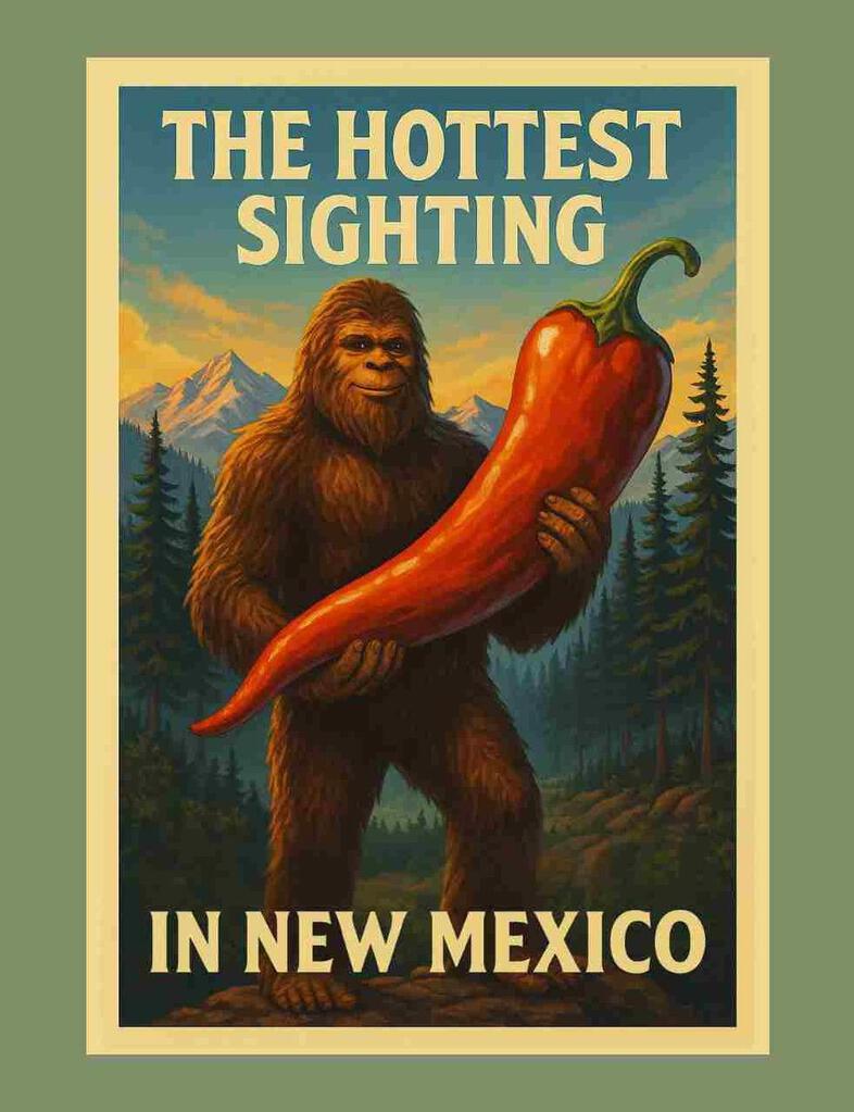 New Mexico Bigfoot Hottest Sighting Box Of 10 Blank Note Cards 4x5 271975