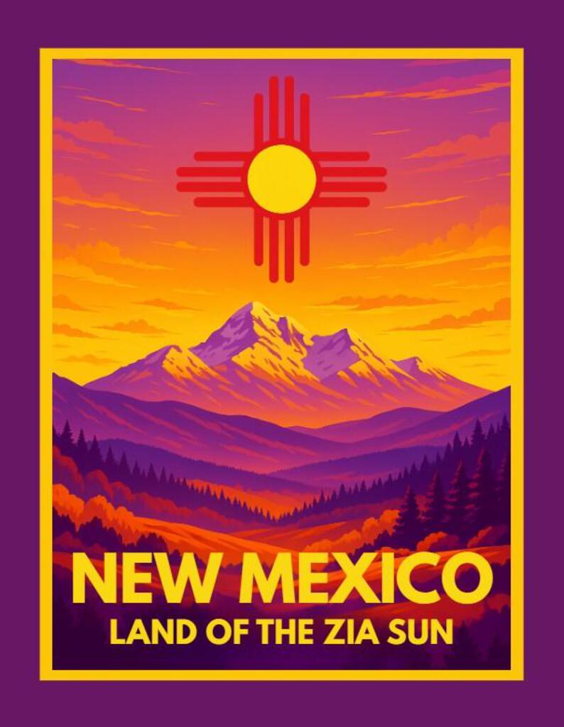 New Mexico Land Of Zia Sun Mountains V2 Box of 10 Blank Note Cards 4x5 272320