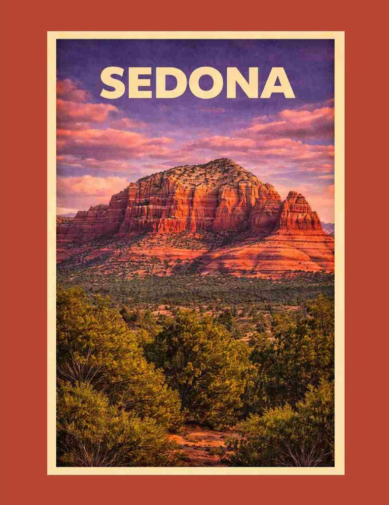 Arizona Sedona Capitol Butte Retro Travel Box of 10 Blank Note Cards 4x5 274348