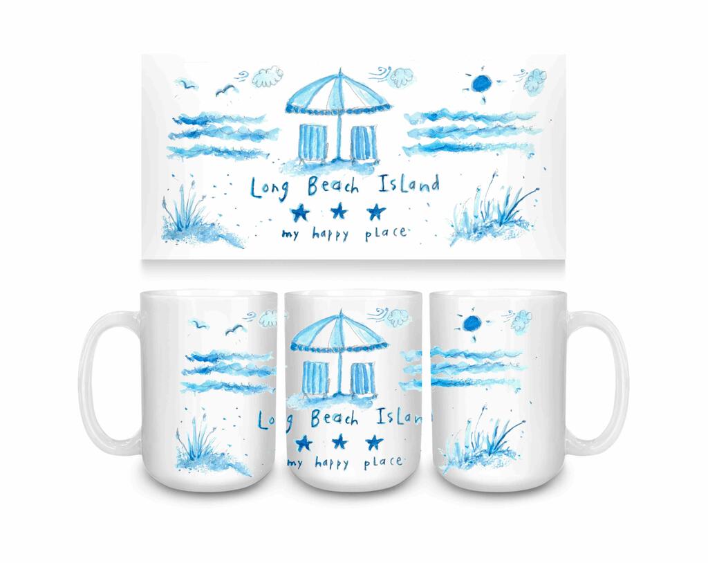 CUSTOM LBI My Happy Place Ceramic Coffee Mug 15 oz 274627