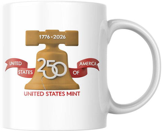 CUSTOM ARAMARK US Mint Liberty Bell 250 Red Ceramic Coffee Mug 12 oz 274647