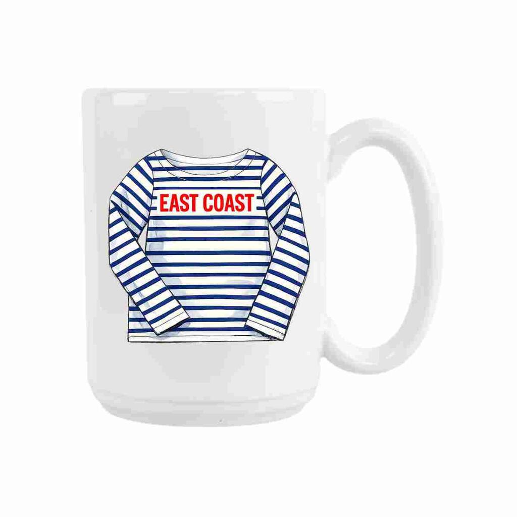 CUSTOM Bungalow Road East Coast Striped Tee Ceramic Coffee Mug 15 oz 274713