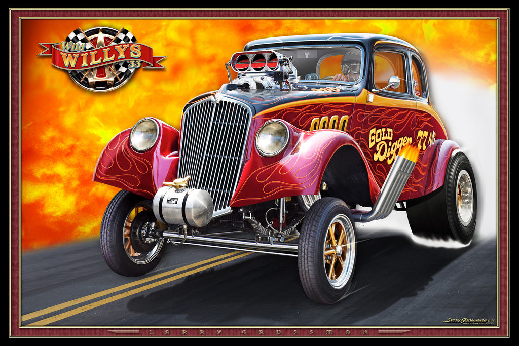 Wild Willys Gasser by Larry Grossman Print Poster 12x18 274717