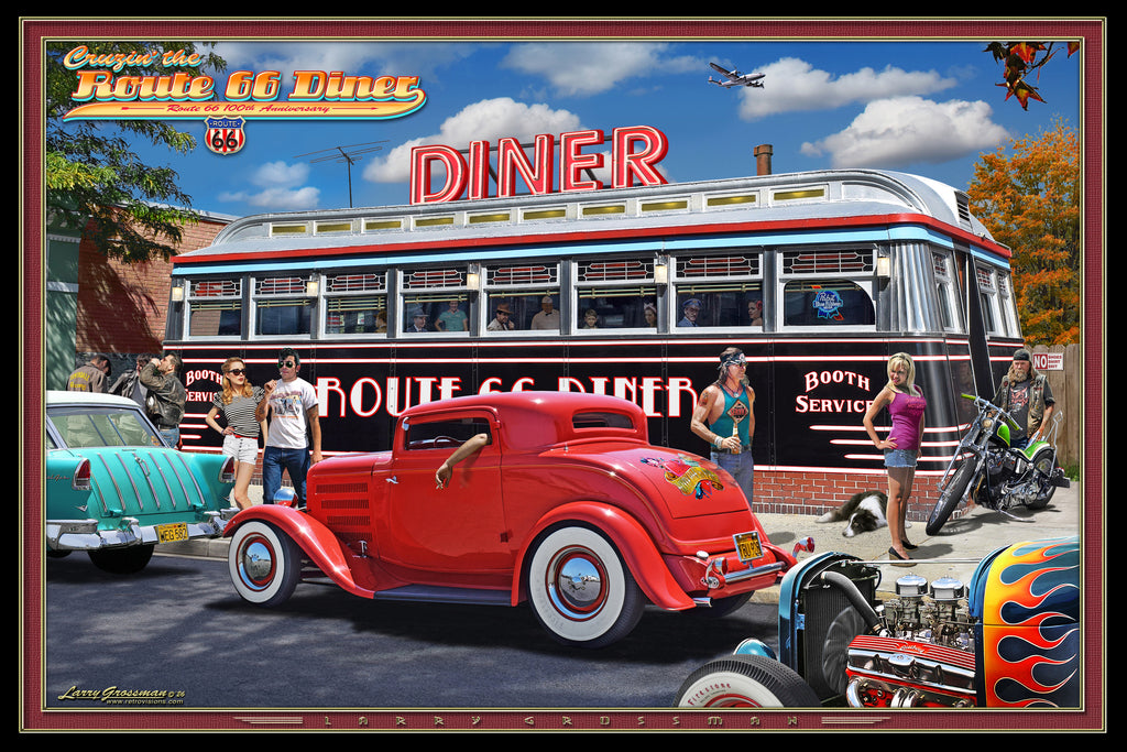 Cruizin the Route 66 by Larry Grossman Print Poster 12x18 274723