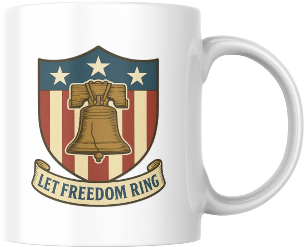 Liberty Bell Let Freedom Ring Patriotic Ceramic Coffee Mug Tea Cup Novelty Gift 12 oz  274729