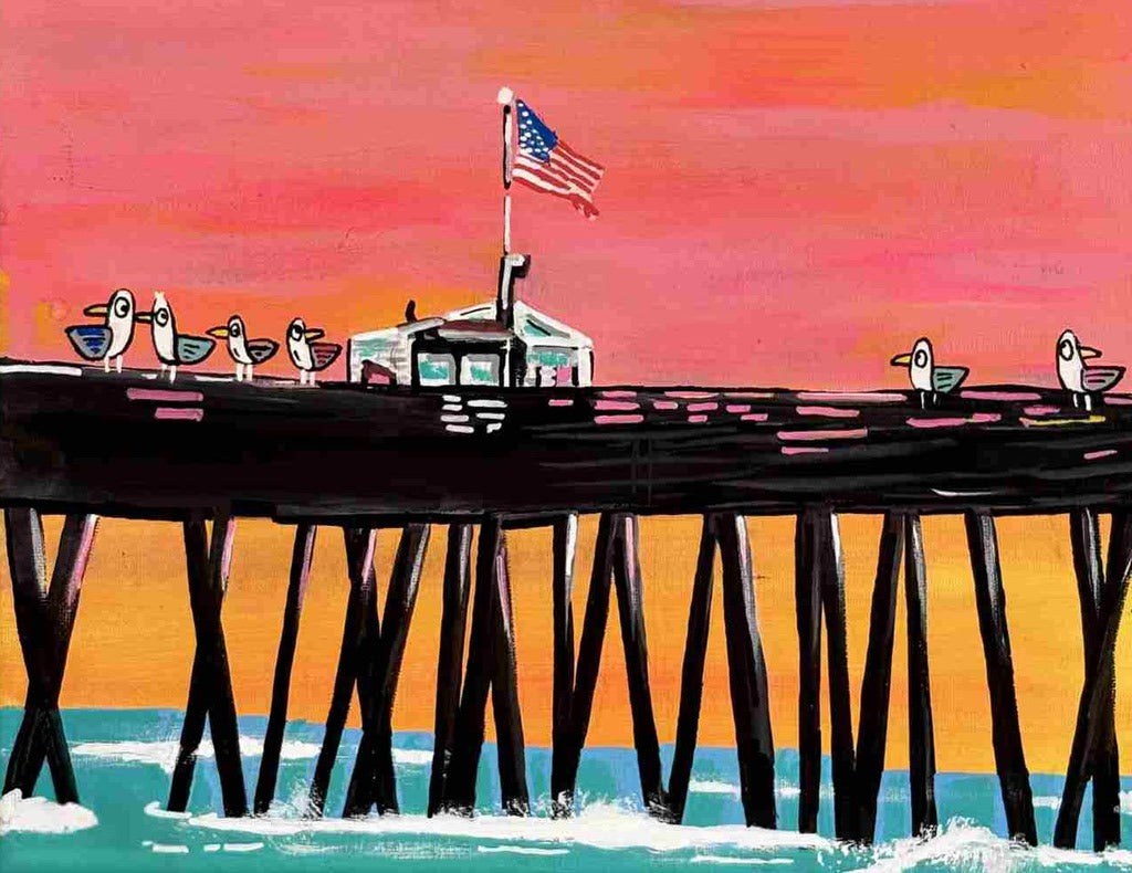 CUSTOM Jamie Jarka Pier LBI Seagul Adventures Box of 10 Blank Note Cards 4x5 275007