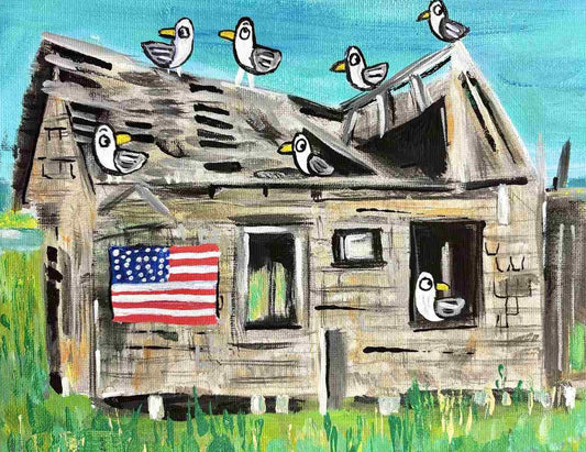 CUSTOM Jamie Jarka The Shack LBI Seagul Adventures Box of 10 Blank Note Cards 4x5 275009