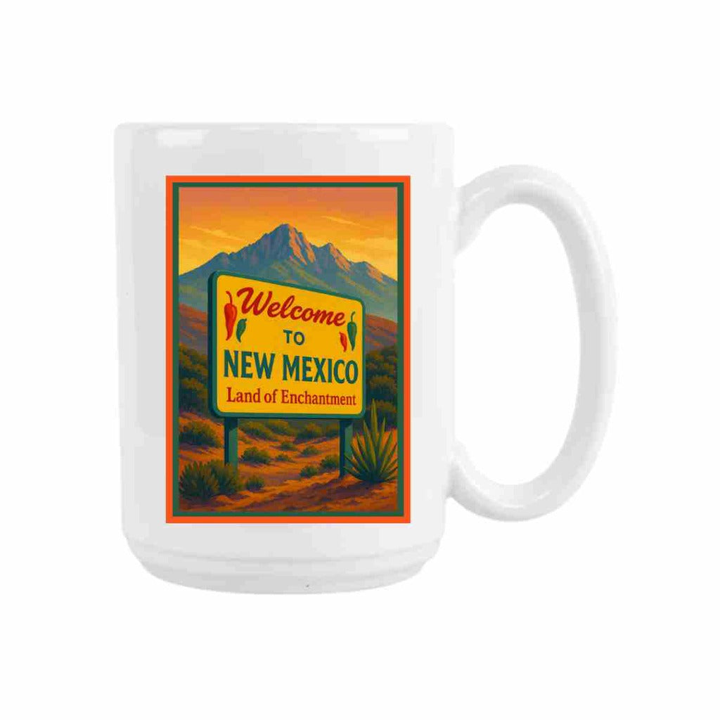 CUSTOM New Mexico Welcome To New Mexico Sign Ceramic Coffee Mug 15 oz 275076
