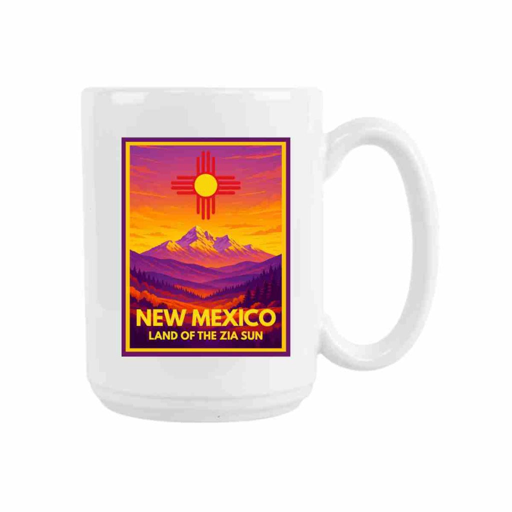 CUSTOM New Mexico Land Zia Sun Mountains Bright Ceramic Coffee Mug 15 oz 275078