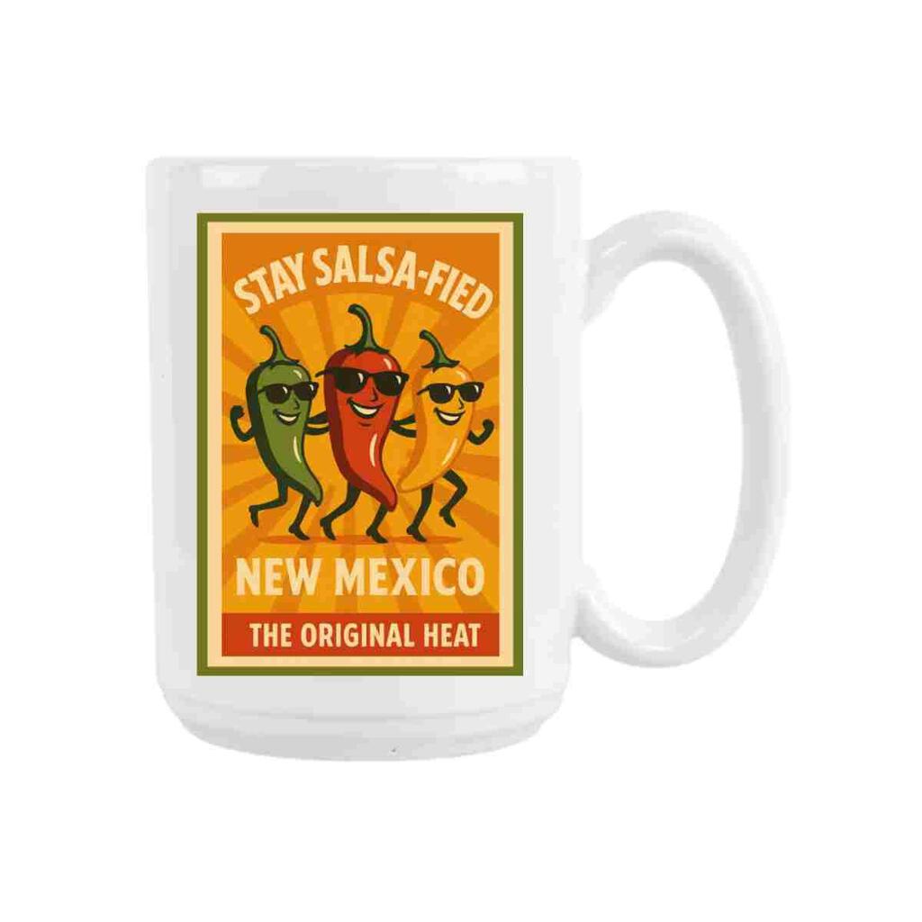 New Mexico Peppers Stay Salsa Fied Original Heat Ceramic Coffee Mug 15 oz 275088
