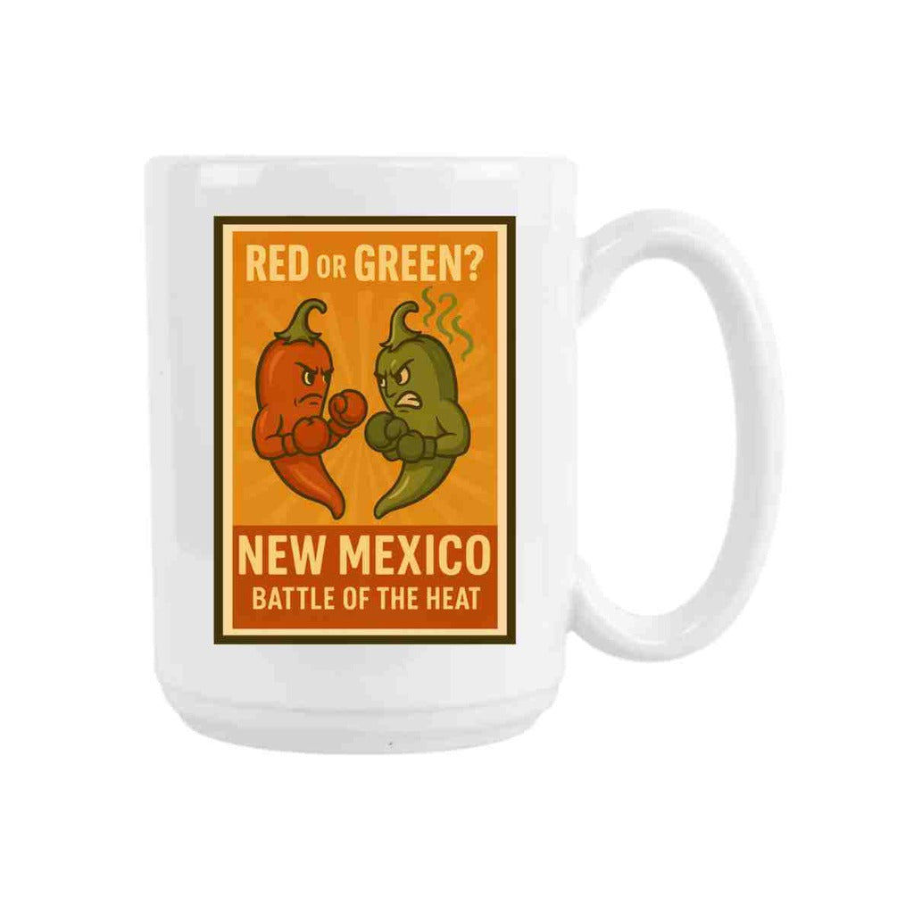 CUSTOM New Mexico Red Or Green Battle Of The Heat Ceramic Coffee Mug 15 oz 275269