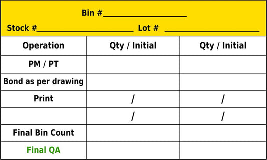 CUSTOM Paq Source Yellow Bin Card 3x5 275460