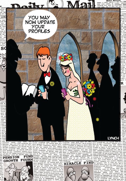 Update Profiles Wedding by Mark Lynch- Retail $2.99 . Inside: 'now in a relationship' Congratulations! 8006