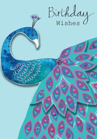 Peacock Birthday card from the Splendid Collection. Retail $4.49. . Inside: Enjoy your special day. 6015