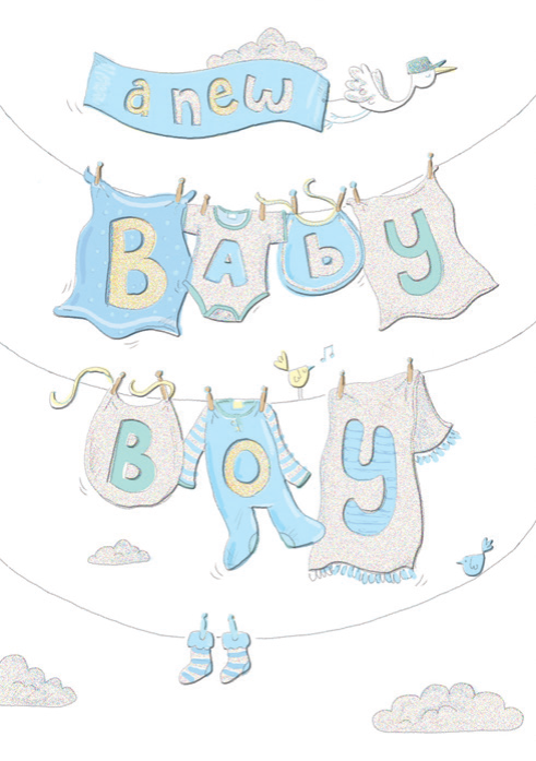 BABY BOY Clothesline
Retail: $3.99 
Inside: He'll fill your lives with love... 5842