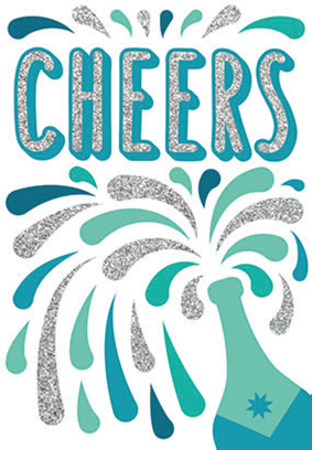 Cheers blank card from the Glitz collection. Retail $3.99. . Inside: Blank 7844