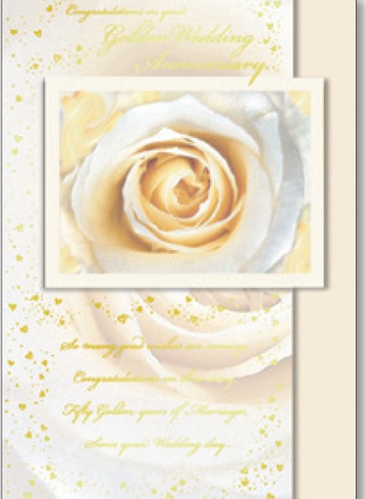 YELLOW ROSE GOLDEN 50TH ANNIVERSARY
Retail: $3.49 
Inside: Happy Anniversary 5573