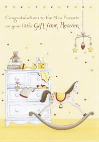 GIFT FROM HEAVEN - NEW PARENTS
Retail: $3.99 Unit pack 6
Inside: A gift of unconditional love...