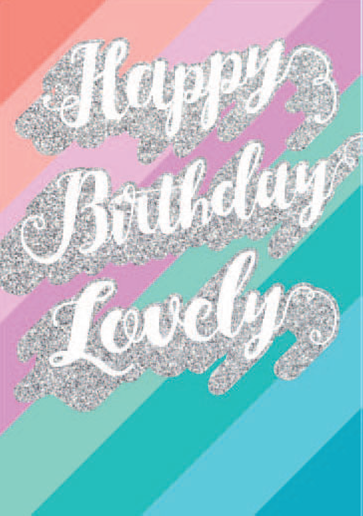 Lovely Happy Birthday card from the Glitz collection. Retail $3.99. Unit Quantity 6. Inside: Blank