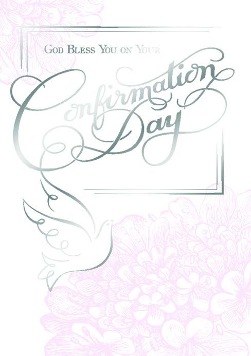 Silver foil dove- Girl confirmation greeting card. Retail: $2.59. Unit pack: 6. Inside: With warmest wishes to a special young lady..