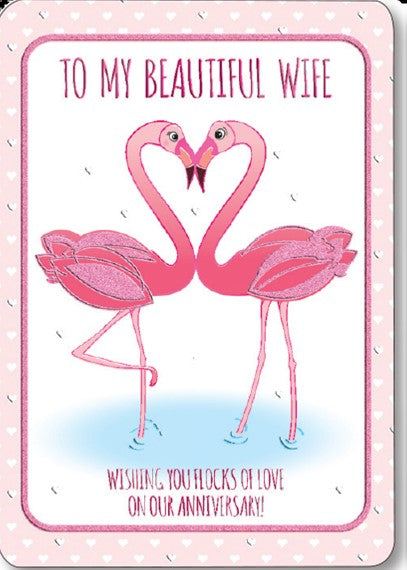 Wife Anniversary card
Retail: $3.99 
Inside: Feathery hugs and kisses... 5754