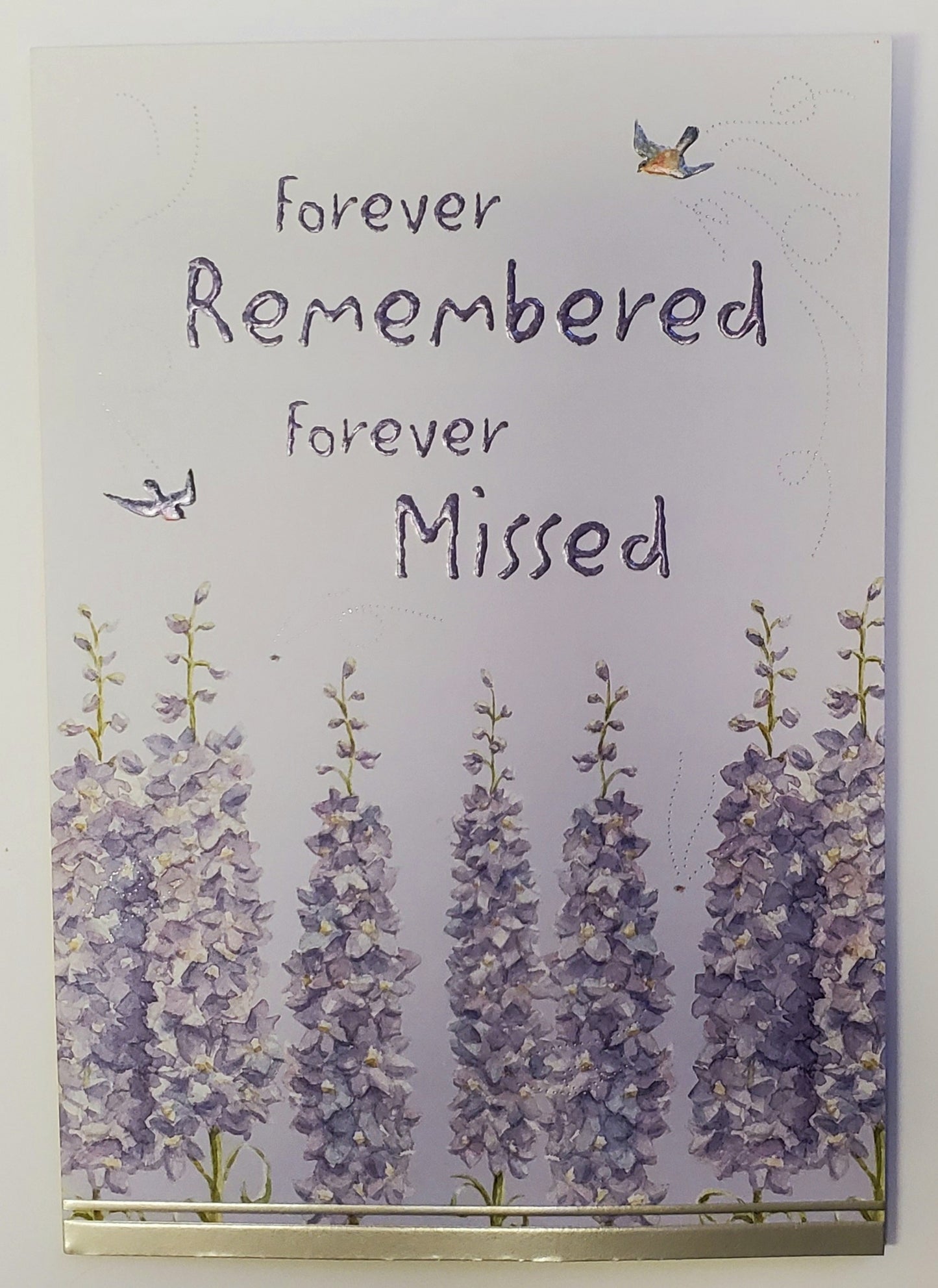 Soft lilacs- Sympathy greeting card. Retail: $3.99. Unit pack: 6. Inside: May your cherished memories bring you moments of comfort...