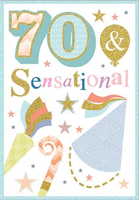 Colorful- 70th age general birthday card. Retail $3.49. Unit Quantity 6. Inside: The world has been blessed by such an amazing person...