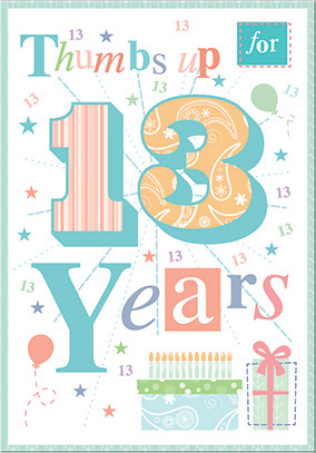 Colorful- 13th age birthday card. Retail $3.49. . Inside: 
You have brought so much joy to everyone over the years.. 8709