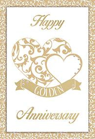 GOLDEN HEARTS - 50TH ANNIVERSARY
Retail: $4.99 Unit pack 6
Inside: Wishing you both happiness...