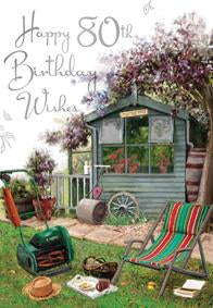 Garden- 80th age male birthday card. Retail $3.99. . Inside: Eighty years and what a life you've lived... 5595