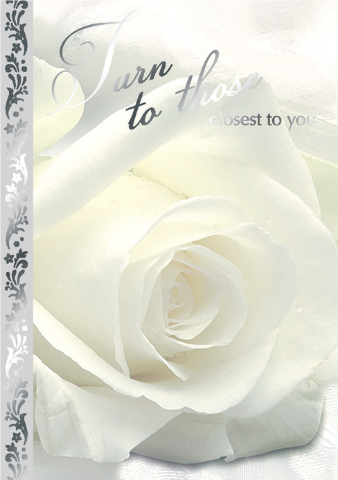 Cream rose- Sympathy greeting card. Retail: $2.99. 6. Inside: May the support and compassion around you ease your heart... 5063